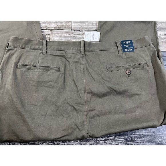 J.Crew Az844 Pants Mens 40x 34  Green Athletic Slim‎ Flex Straight Leg - Picture 1 of 7